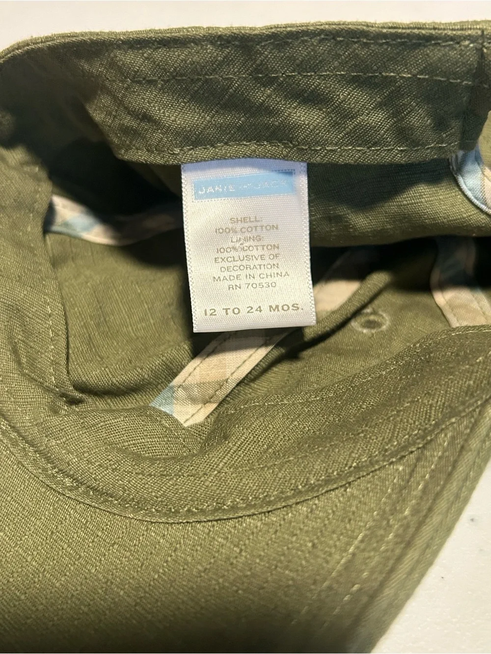 Vintage 2009 Spring Collection Janie and Jack Olive Green Baseball Cap
